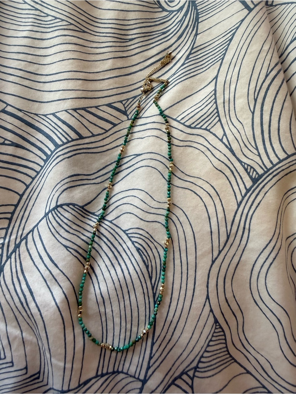 Kendra Scott Green Beaded Necklace with Gold Accents